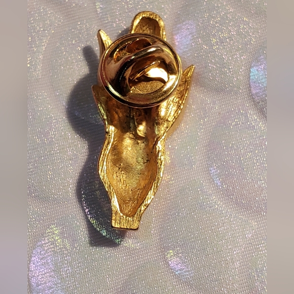 Vintage JJ Jonette Costume Goldtone Corn Tie Tack Pin Summer Harvest - Picture 3 of 5